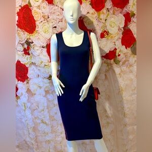 ⭐️HP MICHAEL Michael Kors navy blue tank dress with side body signature in red